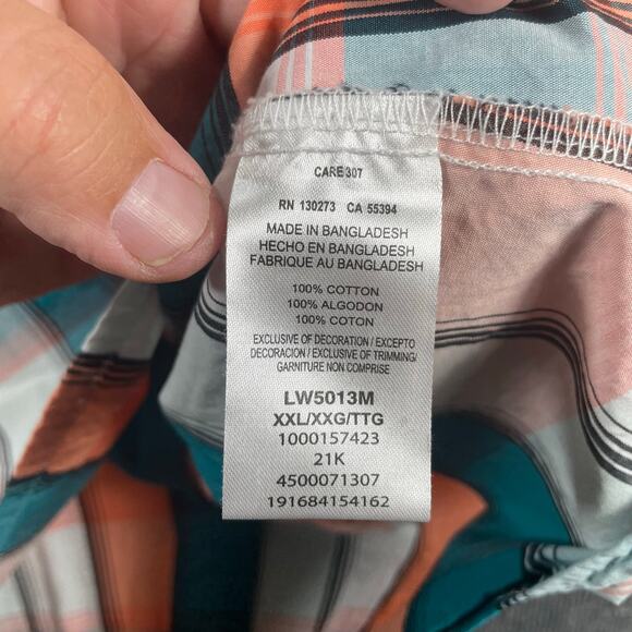 Wrangler Retro Pearl Snap Western Shirt Men's XXL Orange/Green Plaid Cowboy - Picture 9 of 12